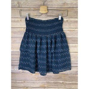 Womens XS Skirt Tiered Ruffled Elastic